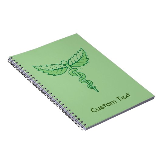 Caduceus mit Blätter Notebook Notizblock (Rechte Seite)