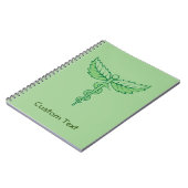 Caduceus mit Blätter Notebook Notizblock (Linke Seite)
