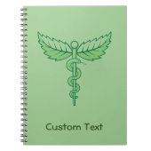 Caduceus mit Blätter Notebook Notizblock (Vorderseite)