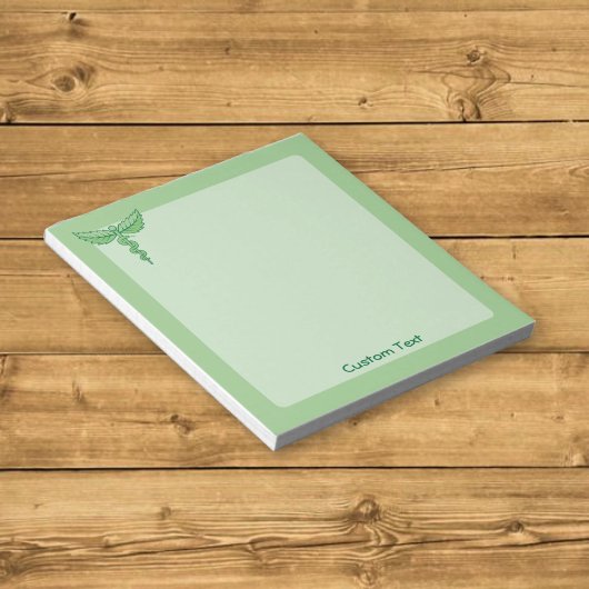 Caduceus mit Blätter Notepad Notizblock