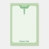Caduceus mit Blätter Post-it Klebezettel (Vorderseite)