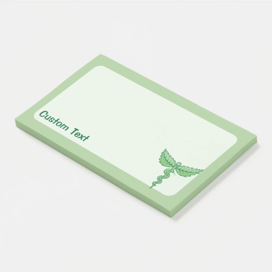 Caduceus mit Blätter Post-it Klebezettel (angewinkelt)