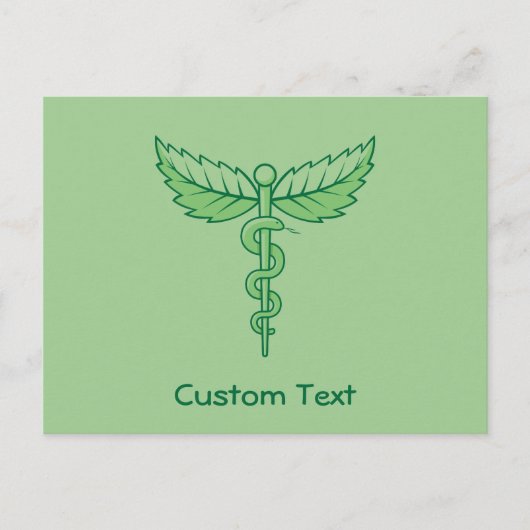 Caduceus mit Blätter Postkarte (Vorderseite)