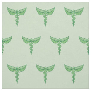 Caduceus mit Blätter Stoff