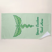 Caduceus mit Blätter Strandtuch (Vorderseite)