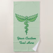 Caduceus mit Blätter Strandtuch (Vorderseite)