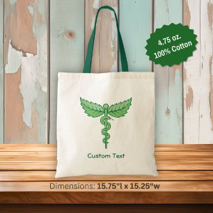 Caduceus mit Blätter Tragetasche