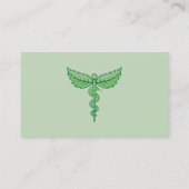 Caduceus mit Blätter Visitenkarte (Rückseite)
