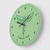 Caduceus mit Blätter Wall Clock Große Wanduhr (Winkel)