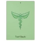 Caduceus mit Blätter Zwischenablage Klemmbrett (Rückseite)