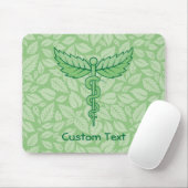 Caduceus mit Blättern Hintergrund-Mauspad Mousepad (Mit Mouse)