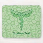 Caduceus mit Blättern Hintergrund-Mauspad Mousepad (Vorne)