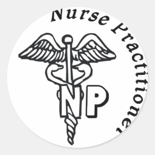 CADUCEUS NP LOGO NURSE PRAKTITIONIERT RUNDER AUFKLEBER