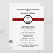 Caduceus Nurse Abschluss Einladung Black & Red RN (Vorne/Hinten)