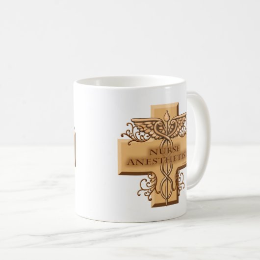 Caduceus Nurse Anästhesist Kaffeetasse (VorderseiteRechts)