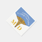 Caduceus Pale Blue Medical School Abschluss Serviette (Ecke)