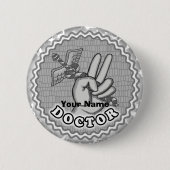 Caduceus Peace Doctor individuelle Name Button (Vorderseite)