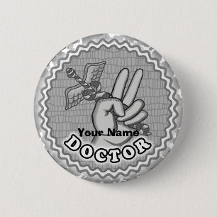 Caduceus Peace Doctor individuelle Name Button