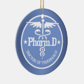 Caduceus PharmD 2 Keramik Ornament (Rechts)