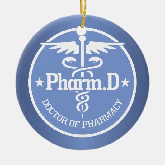 Caduceus PharmD 2 Keramik Ornament (Vorne)