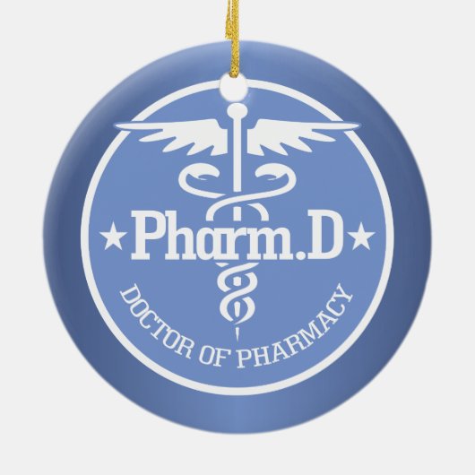 Caduceus PharmD 2 Keramik Ornament (Hinten)
