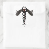 Caduceus Quadratischer Aufkleber (Tasche)