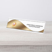 Caduceus Red Gold Desktop Name Arzt Chirurg Schreibtischnamensplakette (Vorderseite )