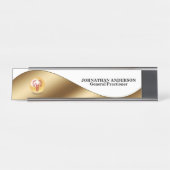 Caduceus Red Gold Desktop Name Arzt Chirurg Schreibtischnamensplakette (Vorderseite )