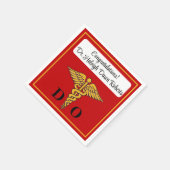 Caduceus Red & Gold Medical School Abschluss Serviette (Ecke)