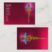 CADUCEUS, RED RUBY, lebendiger Amethystrosa, Fuchs Visitenkarte (Vorne/Hinten)