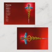 CADUCEUS, RED RUBY, lebhafter Goldamethyst Visitenkarte (Vorne/Hinten)