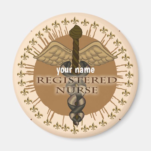 Caduceus registrierter Krankenmagnet Magnet (Vorne)
