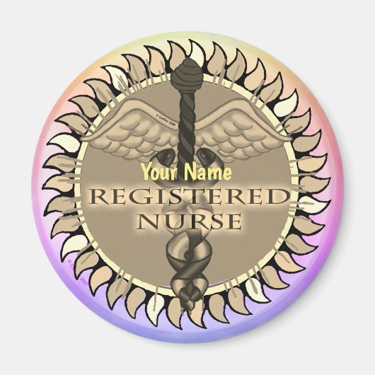 Caduceus registrierter Krankenmagnet Magnet (Vorne)