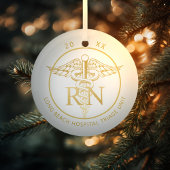 Caduceus RN Medical Unit Gold Glass Ornament