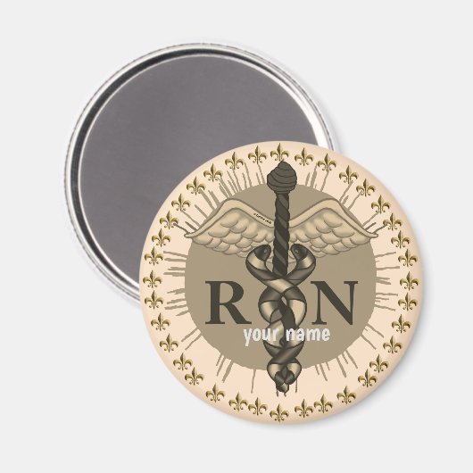 Caduceus RN Nurse-Magnet Magnet (Vorderseite/Rückseite)