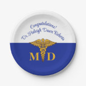Caduceus Royal Blue Medical School Graduation Pappteller (Vorderseite)