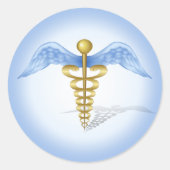 Caduceus Runder Aufkleber (Vorderseite)