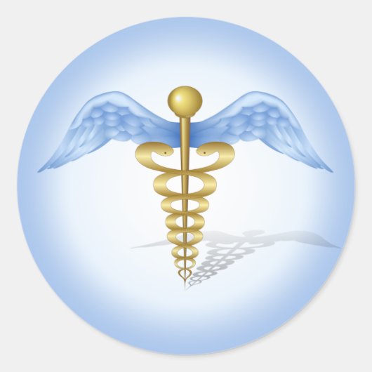 Caduceus Runder Aufkleber (Vorderseite)