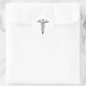 Caduceus Runder Aufkleber (Tasche)
