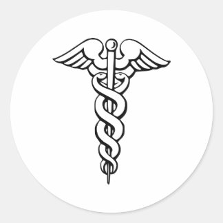 Caduceus Runder Aufkleber