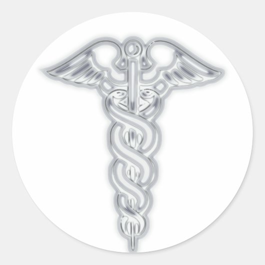Caduceus Runder Aufkleber (Vorderseite)