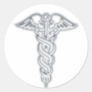 Caduceus Runder Aufkleber