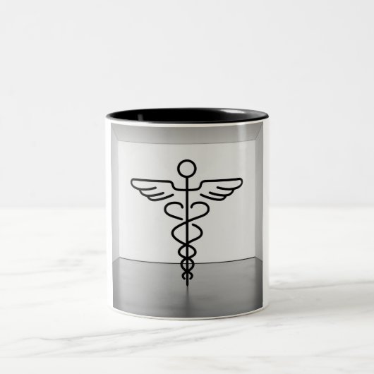 Caduceus Serenity: Ausgewogenheit und Harmonie Zweifarbige Tasse (Mittel)
