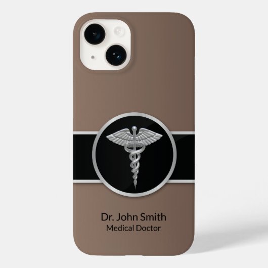 Caduceus Silver Beruflich Case-Mate iPhone Hülle (Rückseite)