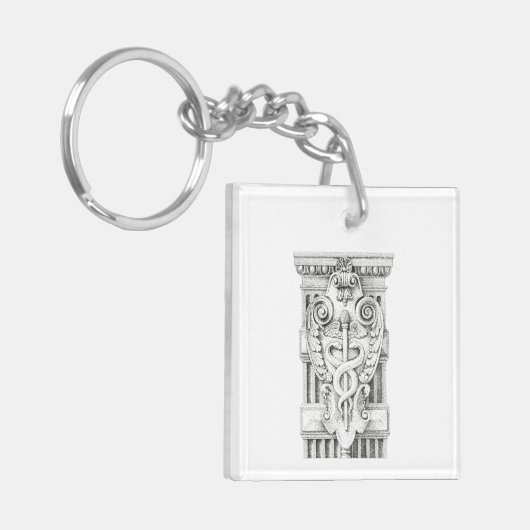 CADUCEUS Square Acrylic Schlüsselanhänger (Vorderseite links)