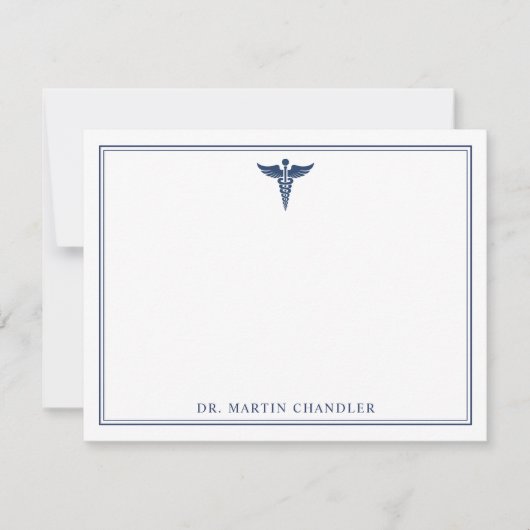 Caduceus Stationery Medical Doctor Note Card Dankeskarte (Vorderseite)