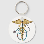 Caduceus & Stethoscope Schlüsselanhänger (Vorderseite)