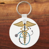 Caduceus & Stethoscope Schlüsselanhänger (Vorderseite)