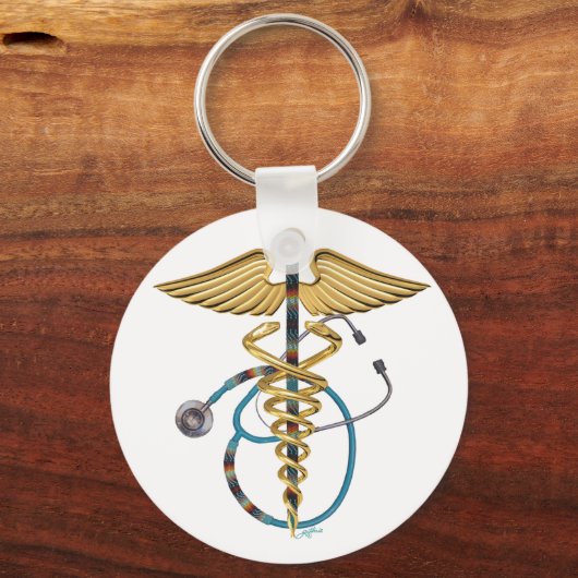 Caduceus & Stethoscope Schlüsselanhänger (Vorderseite)