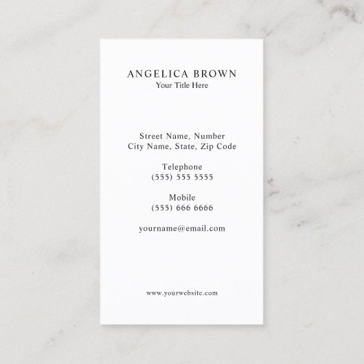 Caduceus Symbol Marble Pattern Business Card Visitenkarte (Rückseite)